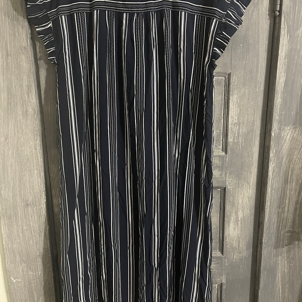 LOFT Navy and White Striped Dress - Picture 3 of 6